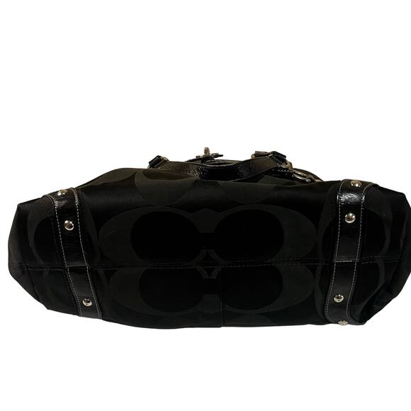 Coach Black Satchel Bag with Silver Hardware – Good Preowned Condition - Picture 7 of 12